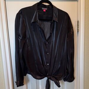 Vince Camuto Glossy Black Button-Down Shirt